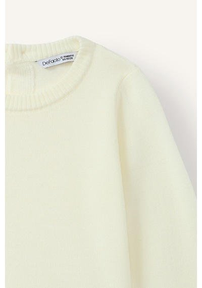 Defacto Oversize Bisiklet Yaka Düşük Omuzlu Basic Triko Kazak H8470a526auer105 Ekru-er105