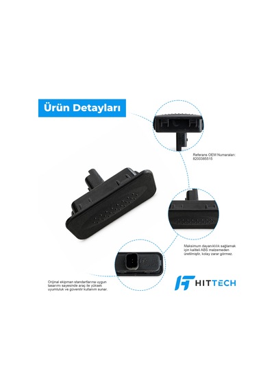 Renault Clio 3, Megane 3 ve Fluence Uyumlu Bagaj Açma Düğmesi Butonu Switch OEM 8200385515