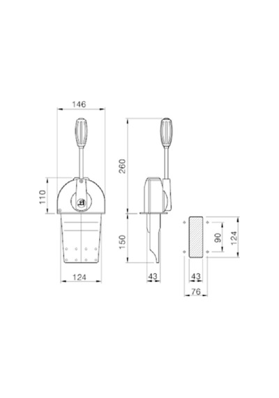Tekne Kumanda Kolu. Tekli. Sıkmalı Tip Gaz Kolu. Sadece Gaz Kolu