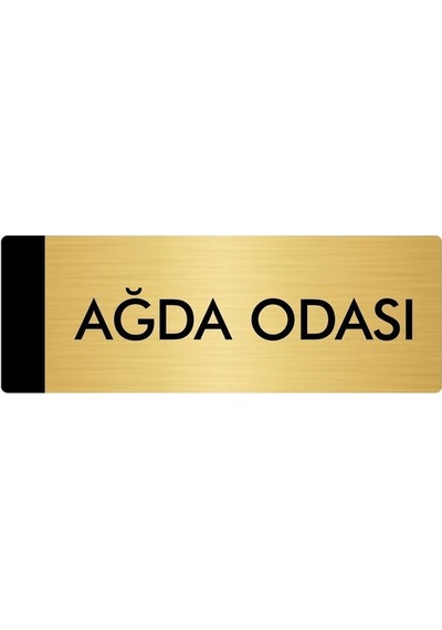 Metal Yönlendirme Levhası, Departman Kapı Isimliği Ağda Odası 5x20 Cm Altın Renk