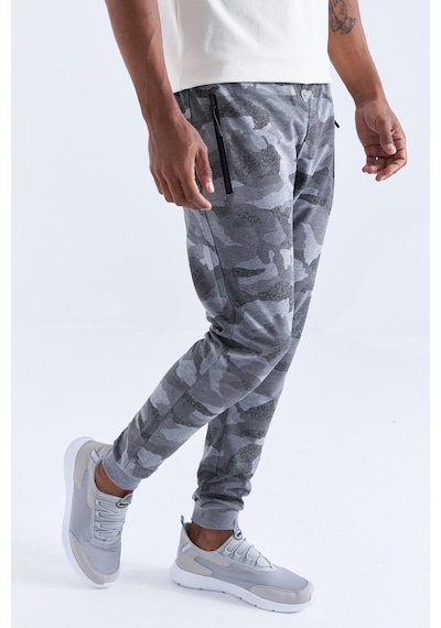 Tommy Life Kamuflaj Desenli Gri Melanj Erkek Eşofman Alt T05er-84754 001
