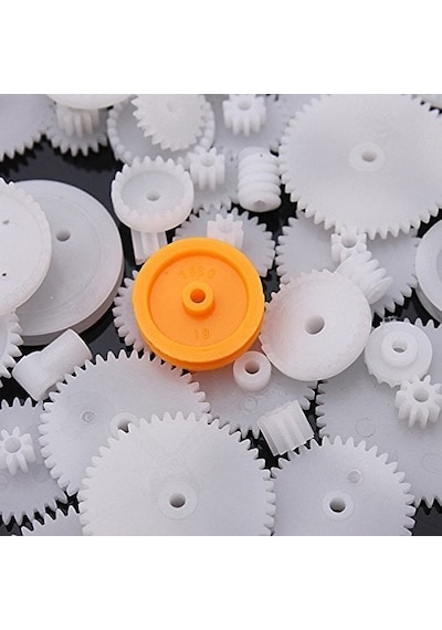 75 Parça Plastik Dişli Çark Seti Dc Motor - Dıy - Hobi Seti