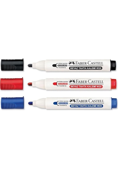 Faber Castell Tahta Kalemi W20 Doldurulabilir Siyah + Kırmızı + Mavi Çok Renkli