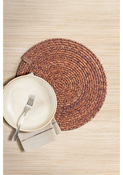 Koza Home Cesta El Yapımı Örgü Kiremit Supla 37x37 4028 Kiremit