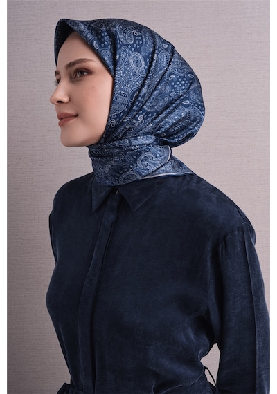 Armine İpek Eşarp 2027 Kış - 9631-84 Koyu Lacivert Sura