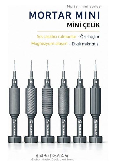 Mechanıc Mortar Mini 6 Sı 1 Arada Profesyonel Hassas Tornavida Seti Manyetik Uç, Sessiz Rulman, Magnezyum Alaşım,