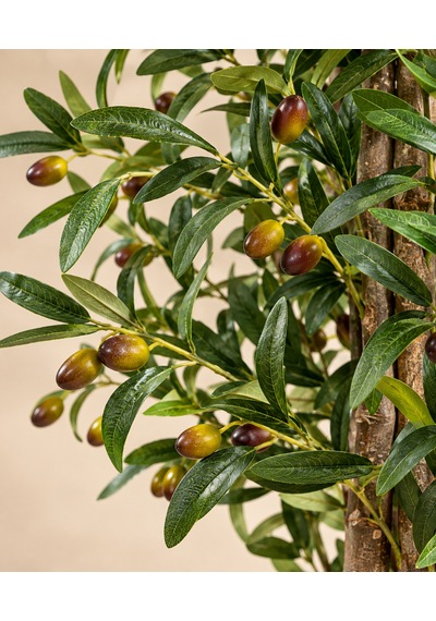 150 Cm Yapay Zeytin Ağacı Beyaz Plastik Saksıda Çok Renkli