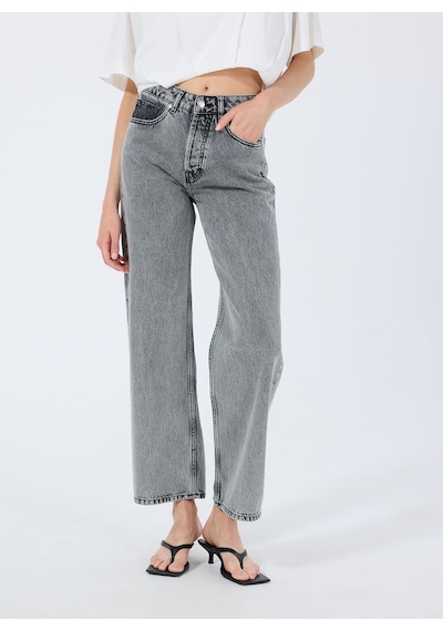 Hugo Gri Kadın %100 Pamuk Straight Denim Pantolon 50539781