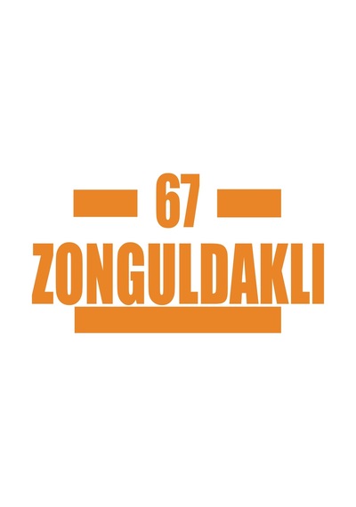 67 Zonguldaklı Araba Sticker 17x17 Cm Turuncu