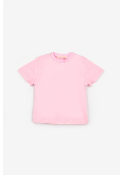 Le Mabelle Pembe Kısa Kollu Penye Basic Çocuk Tişört Pembe