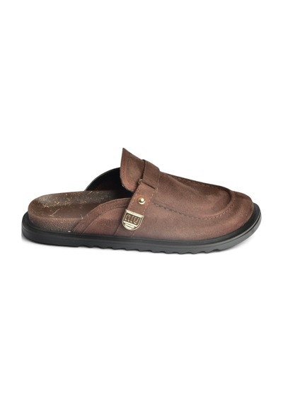 Fox Shoes Z250525202 Kahverengi Süet Önü Kapalı Kadın Terlik