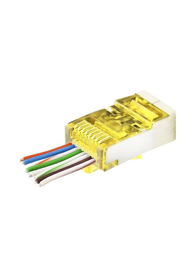 Cat6e Ez Rj45 Metal Konnektör 100 Adet Plastik Kutu - Sarı Nd2416 Evimdeyokyok