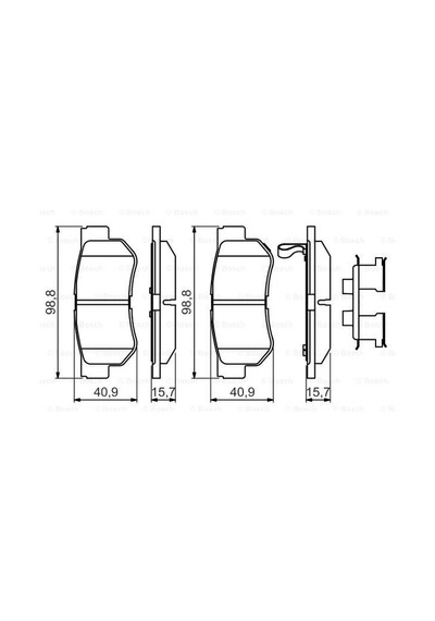 BOSCH 986494635 Fren Balatası Arka Matrıx 01- Santafe 01-