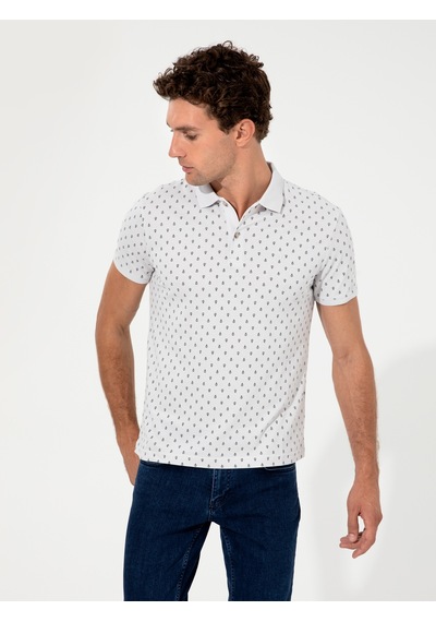 Açık Gri Polo Yaka T-shirt