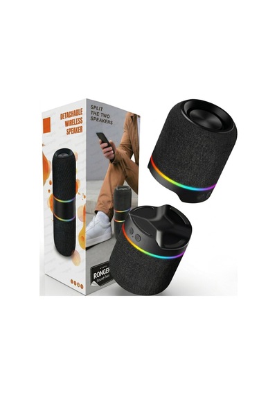 Taşınabilir Bluetooth Hoparlör Sound-twin 10w Tws Stereo Manyetik Özellikli İki Parçaya Ayrılabilen Rgb Işıklı Ipx6 Suya Dayanıklı Type-c Şarjlı Kablosuz Speaker Siyah