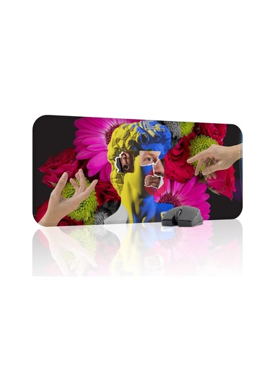 Maksimalizm Oyuncu Gaming Mouse Pad Kauçuk Kaymaz Taban Mousepad V4, 70x30 Xl