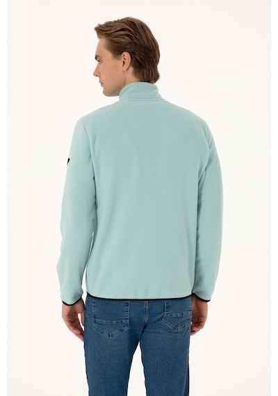 U.S. Polo Assn. Erkek Regular Fit Mint Polar Yarım Fermuarlı Basic Sweatshirt 50313777-VR090