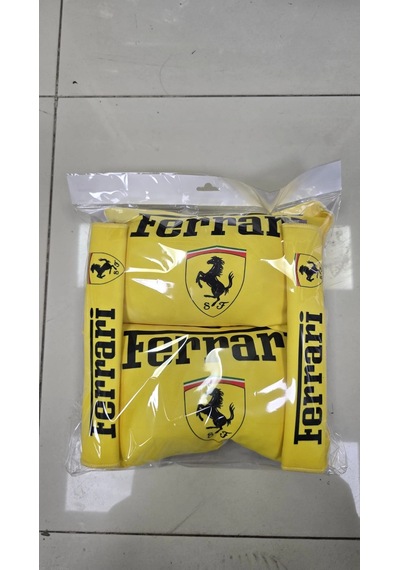 Ferrari İkili Yastık Ve Kemer Kılıfı Seti Ve Vites Polari