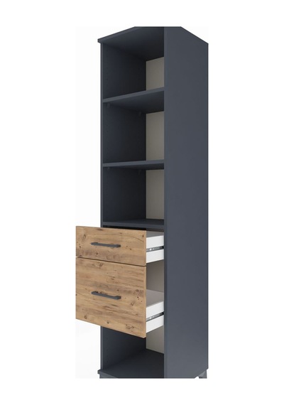 Hyperion Dolap 3 Raflı 2 Çekmeceli 44x44x195 Antrasit-çam Antrasit