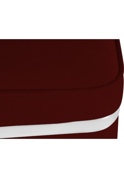 Zengo Silver Twin Line Kare Puf -bordo Kumaş, Dekoratif Makyaj Masası Pufu-modern Style