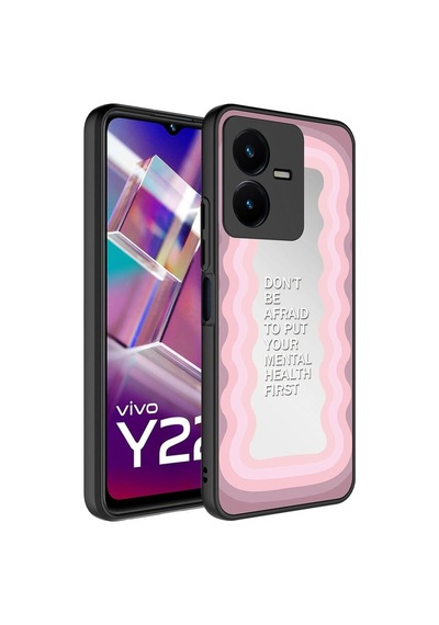 Vivo Y35 Kılıf Aynalı Desenli Kamera Korumalı Parlak Zore Mirror Kapak Ayna