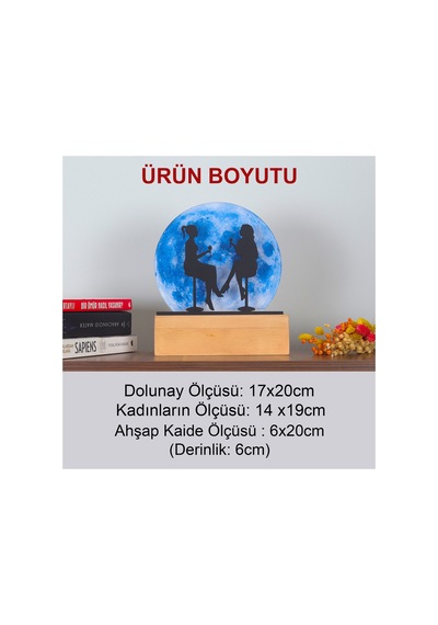 Işıklı Pleksi Dolunay Kişiselleştirilebilir Biblo Novia Kadeh Tutan Kadınlar Anahtar Askılığ Mavi - 737207513 Mavi