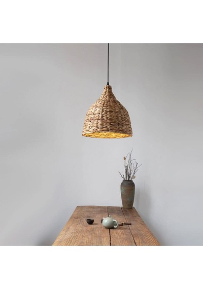 Diamond Model Tekli Rattan Bambu Tasarım İskandinav Bohem Avize