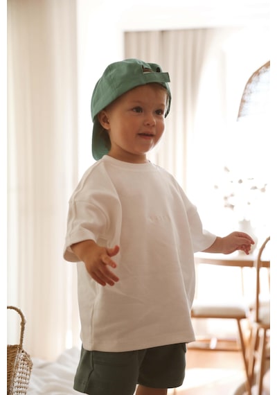 Oh La La Koala Beyaz Bisiklet Yaka Oversize T-shirt Bebek - Çocuk beyaz