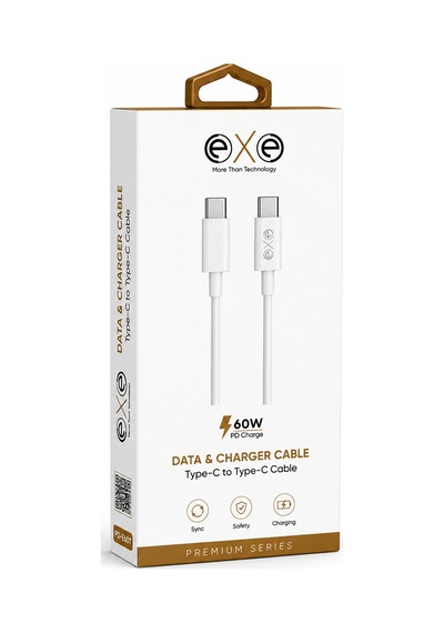 Exe 60w Pd Type-c To Lightning Hızlı Şarj Ve Data Kablosu Beyaz
