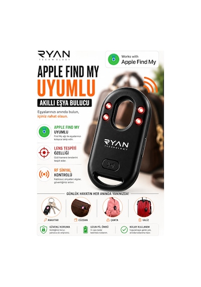 Akıllı Eşya Bulucu Find My Destekli Smart Tag  Dedektörü Anti-loss Konum Takipli