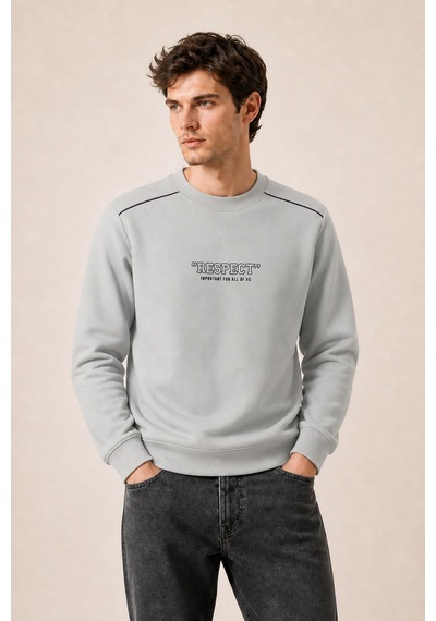 Redline Respect Bisiklet Yaka Regular Fit Kışlık Sweatshirt Gri