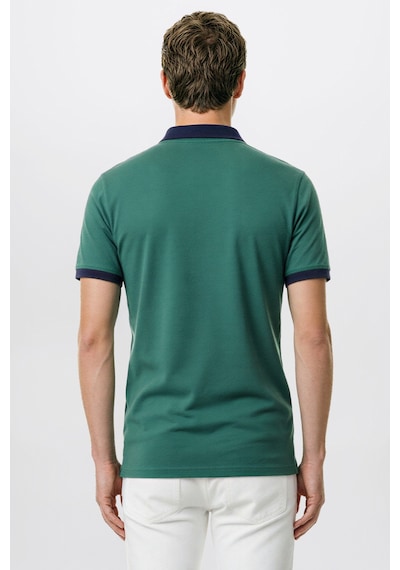 AC&Co / Altınyıldız Classics Erkek Yesıl Lacı %100 Pamuk Slim Fit Dar Kesim Polo Yaka Tişört