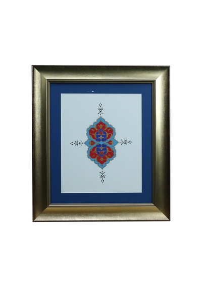 E38 El İşçiliği Rumi Motifli Tezhip Tablo - 44 51 Cm - 6539