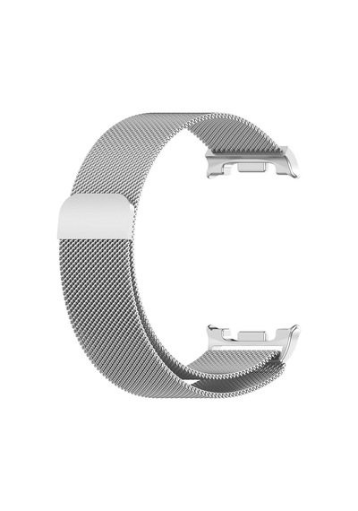 Adige Samsung Uyumlu Galaxy Watch 8 40mm Kordon Metal Hasır Gümüş