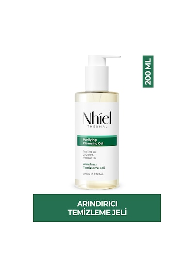 Nhiel Thermal Kızarıklık ve Akne Karşıtı Arındırıcı Temizleme Jeli 200 ml | Çay Ağacı Yağı, Zinc PCA