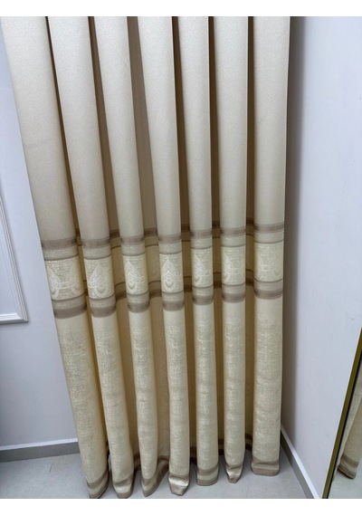 Nivemeshome Ürgüp V-115 Krem 1/3 Pileli Fon Perde Apm 60x280