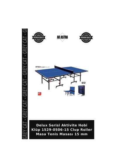 Delux Serisi Aktivite Hobi Klüp 1529-0506-15 Clup Roller Masa Tenis Masası 15 Mm