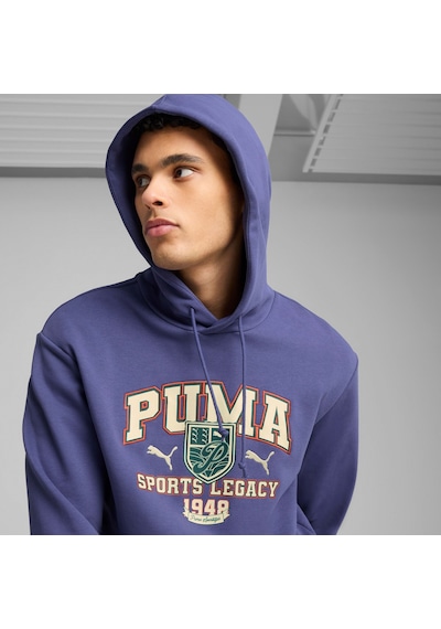 Puma Sports Legacy Graphıc Erkek Kapüşonlu Sweatshırt 629629 46 Mavi
