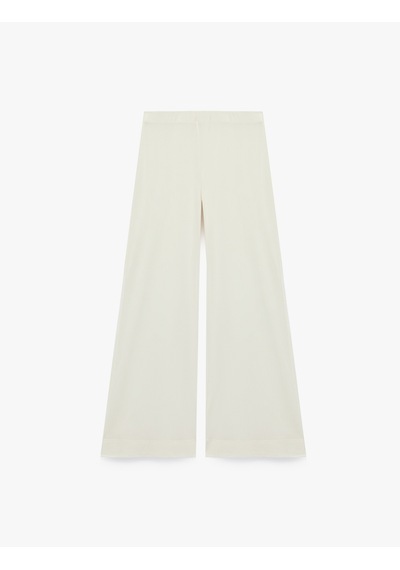 Koton Normal Bel Straight Fit Geniş Paça Kumaş Pantolon Ekru 7wak40130ek