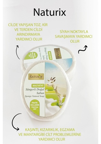 Naturix Keçi Sütü Süngerli Sabun 150 G