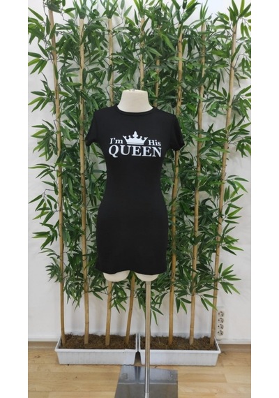 Modi Kadın Kısa Kollu Queen Baskı Iki Iplik Mini Elbise Altın - Siyah Modi Kadın Kısa Kollu Queen Baskı Iki Iplik Mini Elbise Altın - Siyah