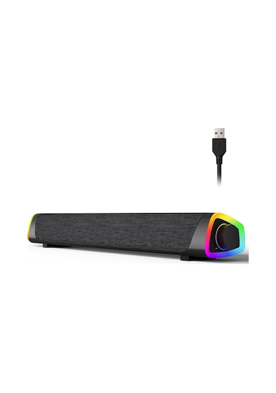 Coofbe Rgb Işıklı Vers.5.3 Bluetooth Masaüstü Hoparlör Tv Bilgisayar Soundbar Ses Sistemi Speaker Hoparlör