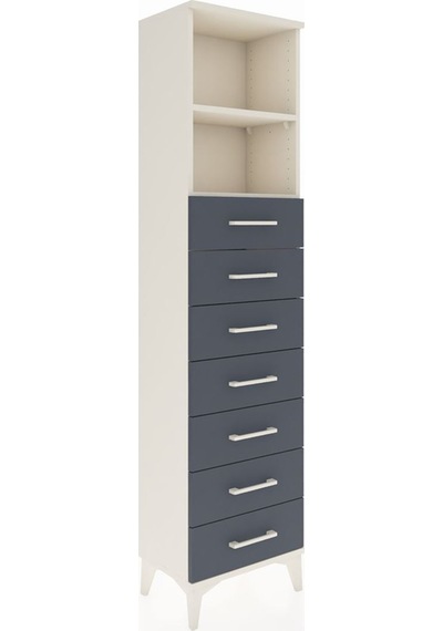 Arges Dolap 2 Raflı 7 Çekmeceli 44x30x182 Aytaşı-antrasit Aytaşı