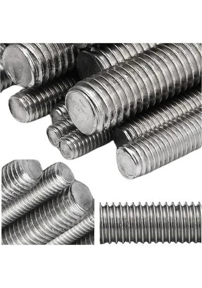 M4x1000mm Galvanizli Gijon Saplama Tij Rot Başsız Cıvata Standart
