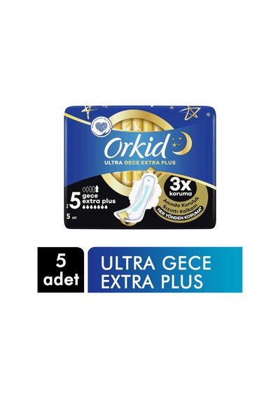 Orkid Hijyenik Ped Ultra Gece Ekstra Plus 5'li