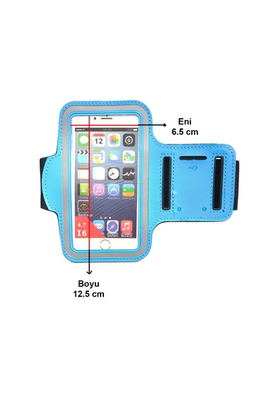 Taşıma Kılıfı Cep Telefonu Kol Bantı12.5cm X 6.5cm Ölçülerinde Kol Bandı Mavi