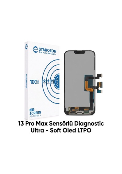 Starozon - Apple iPhone Uyumlu 13 Pro Max Sensörlü Diagnostic Ultra-soft Ekran Panel