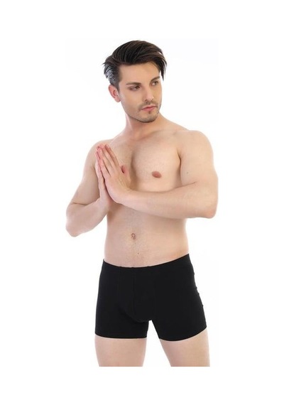 3 Adet Çift Kaplan Erkek Elastanlı Boxer 810 Siyah