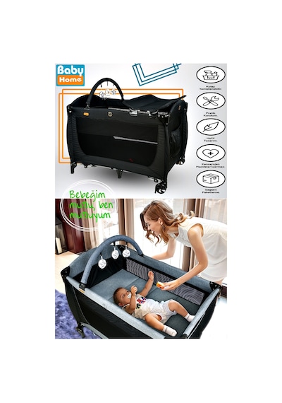 Baby Home Yeni Doğan Full 9 In 1 Set 1010 Travel Sistem Bebek Arabası 560 Bebek Oyun Parkı Yatak Beşik