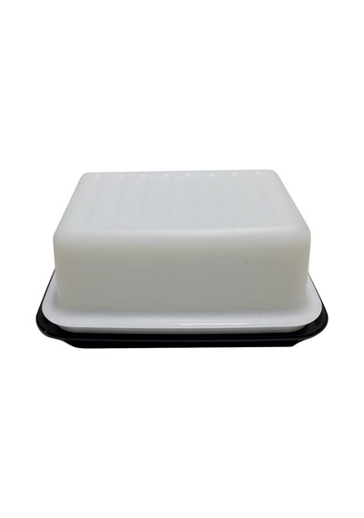Tupperware Eko Tereyağlık Kapaklı Tereyağ Margarin Saklama Kabı Beyaz - Siyah